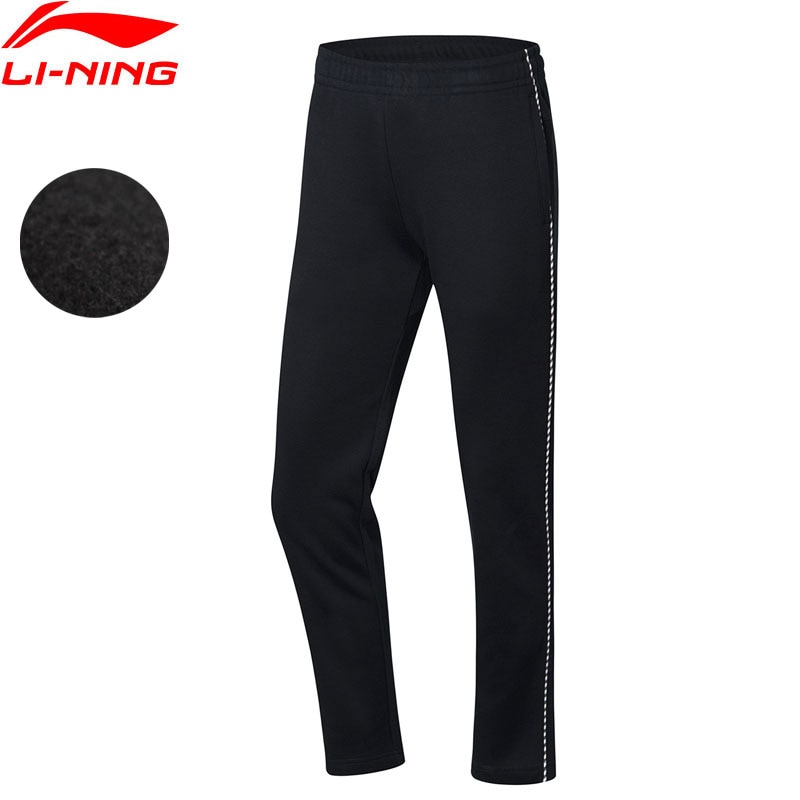 Li-Ning Women Basketball Sweat Pants Fleece WARM AT 66%Polyester 34%Cotton Regular Fit LiNing Sports Trousers AKLN688 COND18