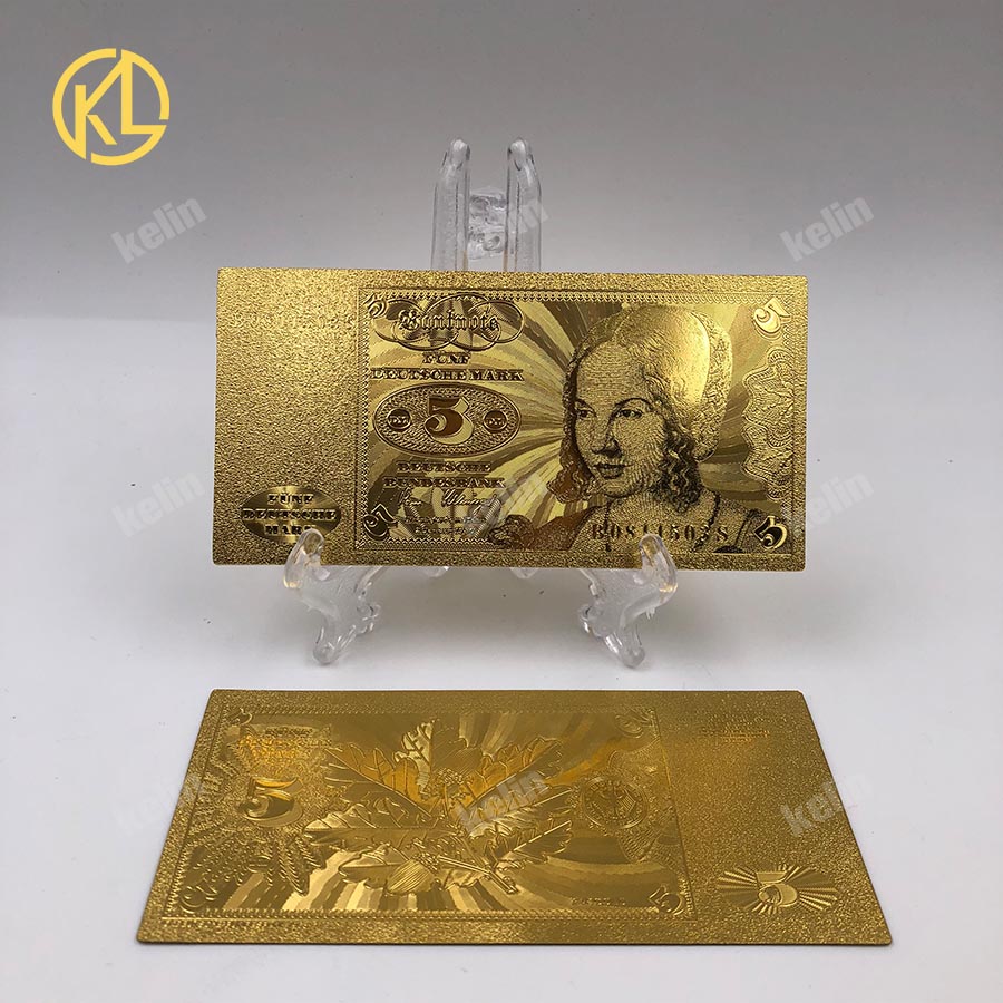 10pcs/lot Reproduction Crafts Germany Annette von Droste Hulshoff 20 Mark Gold Bank Note patriotic souvenir collection and: 5Mark-old