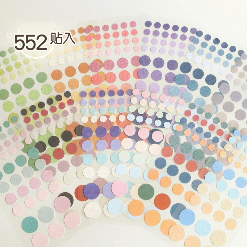 552 teile/beutel Kawaii Aufkleber Bunte Punkte Grundlegende Klassifizierung Markierungen DIY Scrapbooking Umschläge Versiegelung Dekorationen Etiketten