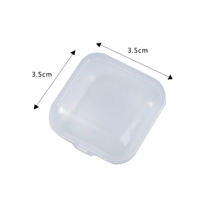 Mini Small Boxes Square Transparent Plastic Box Jewelry Storage Case Finishing Container Packaging Storage Box for Earrings: Clear - 3.5x3.5x2cm / 1pcs