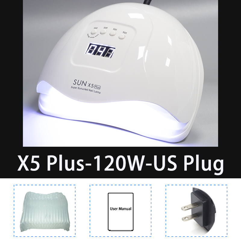 120w led neglelampe uv led lampe neglelaktørrer til curring alle gel lak gel lak lampe uv lampe til negle: Hvid us-stik