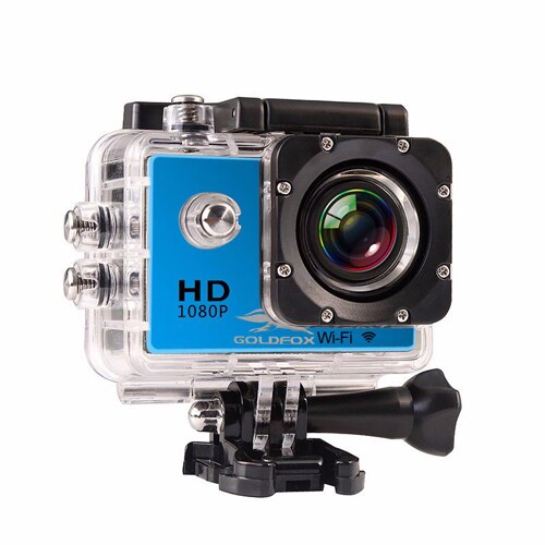 Mini Wifi Actie Camera Duiken 30M Waterdichte 1080P Full Hd Go Onderwater Helm Sport Camera Sport Dv 12MP foto Pixel Camera: Blauw