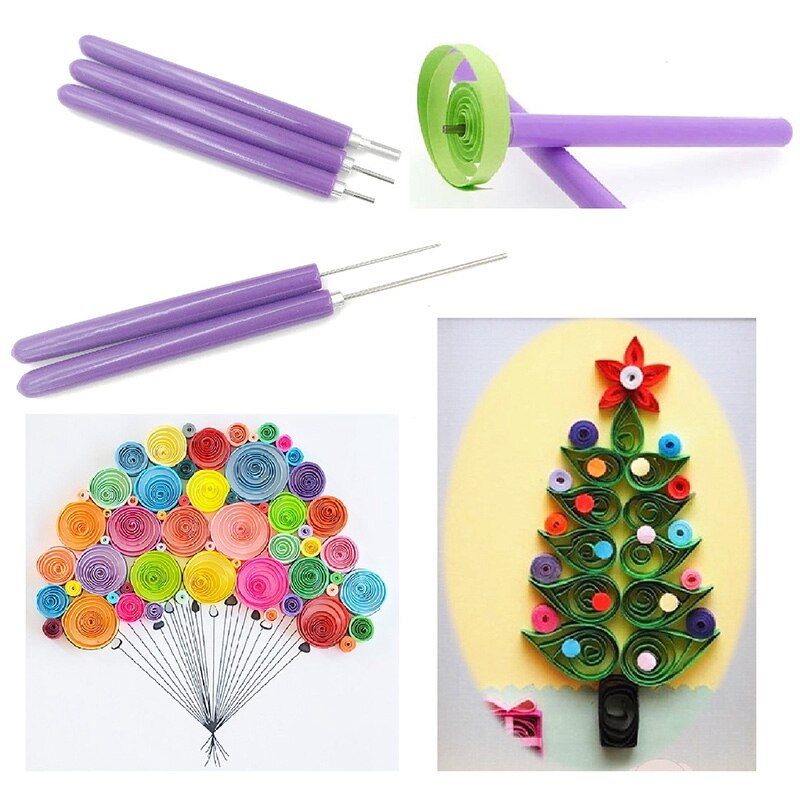 5 in 1 Quilling Tools, 5Pcs Different Size Quilling Slotted Tools Paper Quilling Kits Handmade Rolling Curling Quilling Pen for