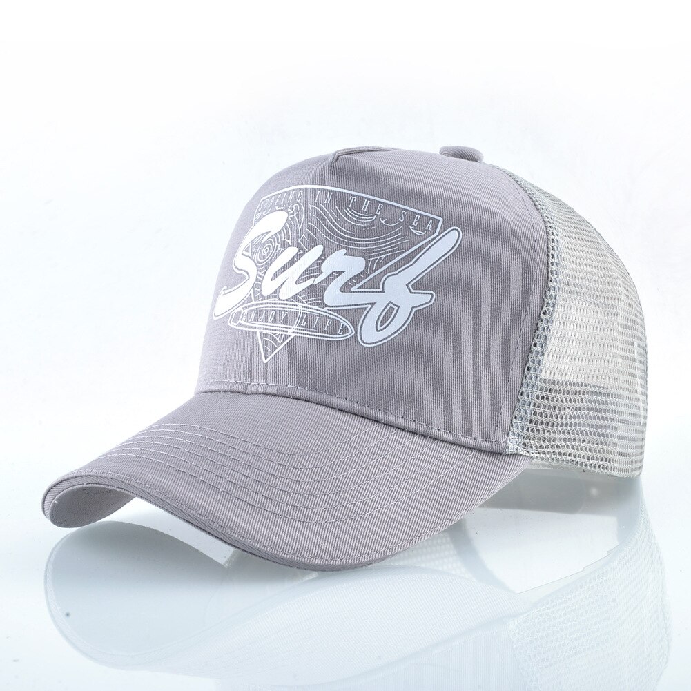 Trucker Hat Style Lettered Baseball Cap Men Outdoor Breathable Sports Cap Female Summer Sun Protection Sunbonnet Casquette: Gray