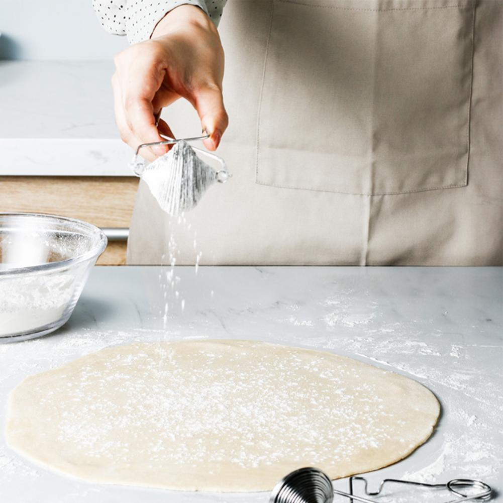 Sliver Compact Pastry Tool Flour Sifter Fine Mesh Eco-friendly Stainless Steel Baker Dusting Wand Sugar Shaker for Home