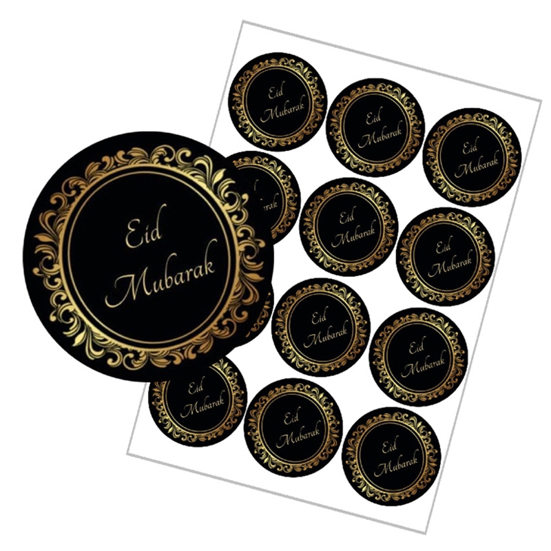 Étiquettes autocollantes Eid Mubarak Ramadan Kareem décoration carte de vœux étiquettes scellées 120 pièces: 4