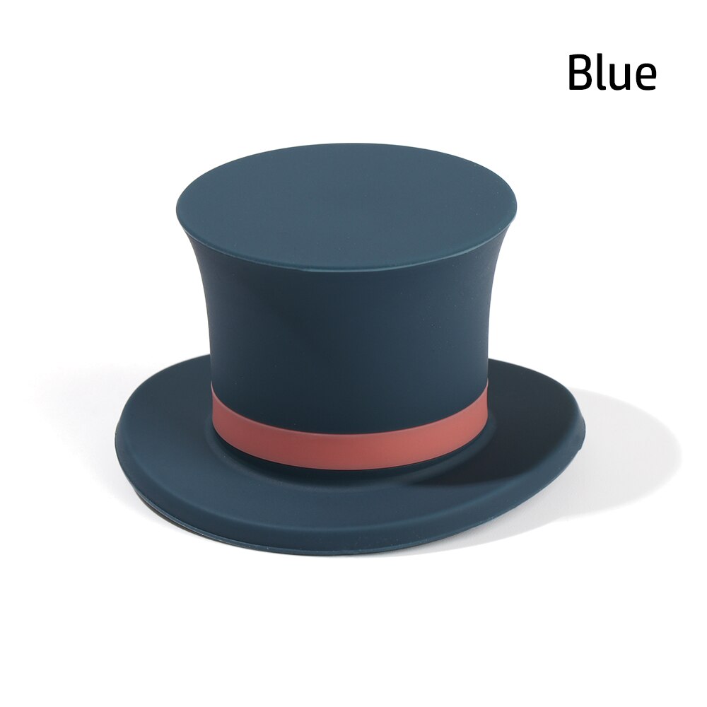 1PC Top Hat Shape Silicone Wine Bottle Stopper Champagne Wine Beer Bottle Cork Sealer Plug Wine Cap Bar Kitchen Tool: blue