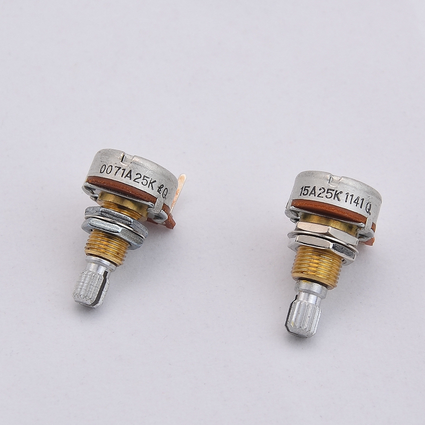 Potentiomètre à arbre en laiton TQ A25K, POT, pour micro actif de guitare électrique et basse, 1 pièce