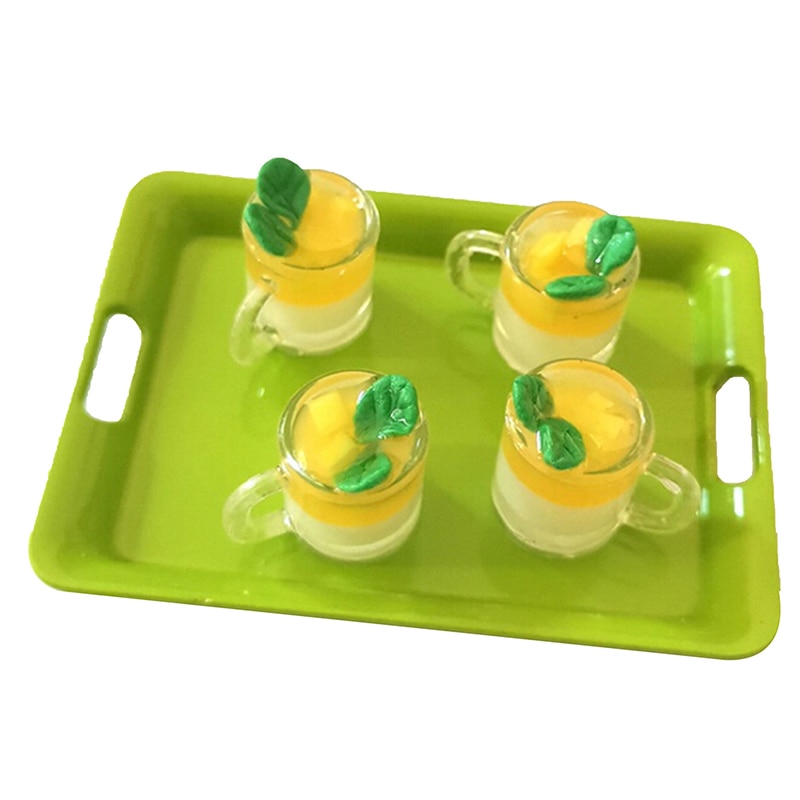 1 stk 1/12 dukkehus miniature tilbehør mini mango budding kop simulering mad model legetøj til dukkehus dekoration