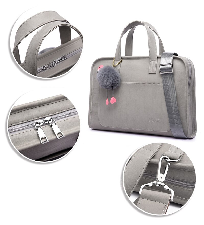 Brilljoy modieuze aktetas 13.3 " 14 " 15.6 " pu leren notebook laptoptas waterdichte dames meisjes computer schoudertas