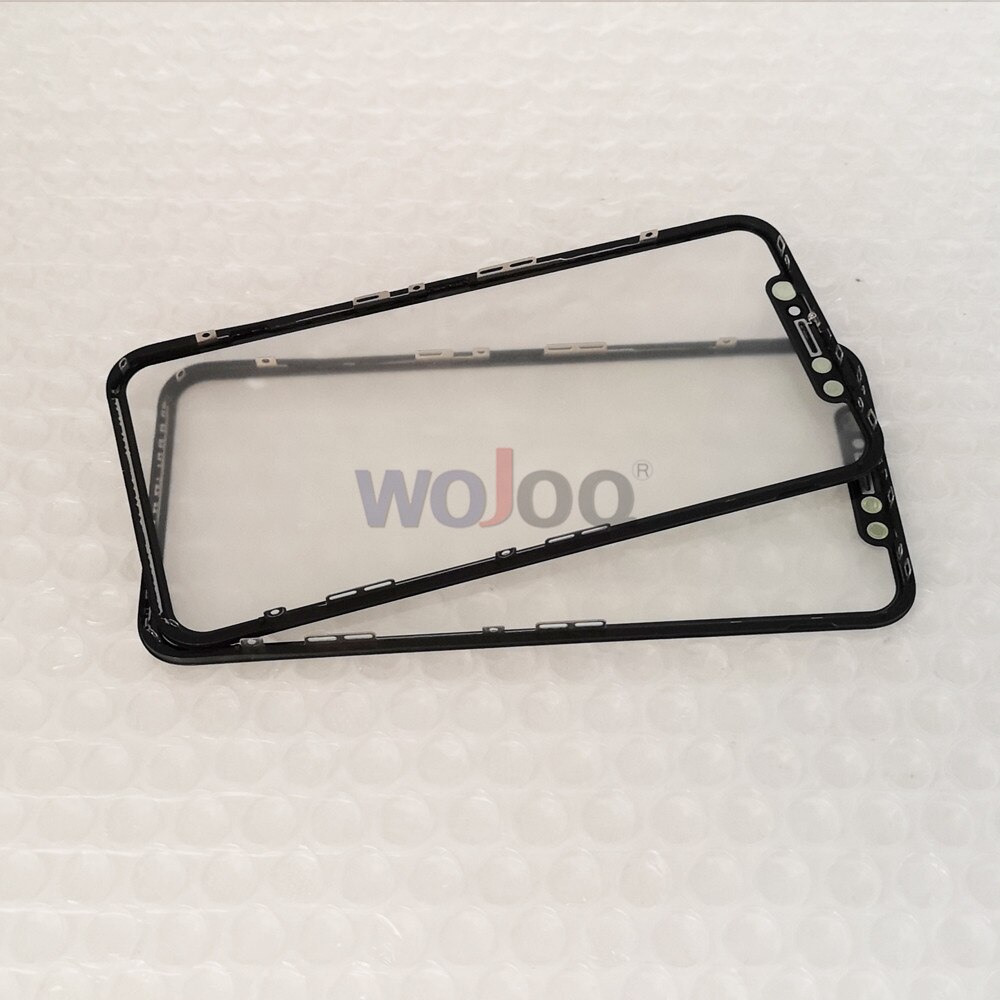 Moldura exterior dianteira do quadro de vidro com filme oca para o iphone x xs xr xs max parte reparo de substituição de vidro da tela