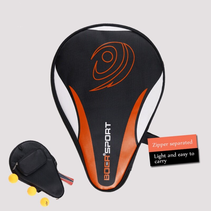 Portable Table Tennis Racket Bag Waterproof Table Tennis Racket Cover Paddle Ping Pong Paddle Pouch with Ball Case