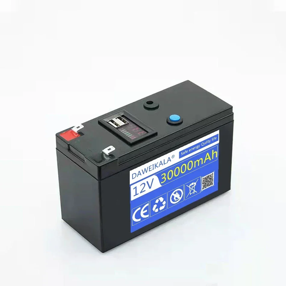 Bateria litowa 12 V 30 Ah 18650 Akumulator do pojazdu elektrycznego zasilanego energią słoneczną LED Akumulator 12,6 V 3A Ładowarka