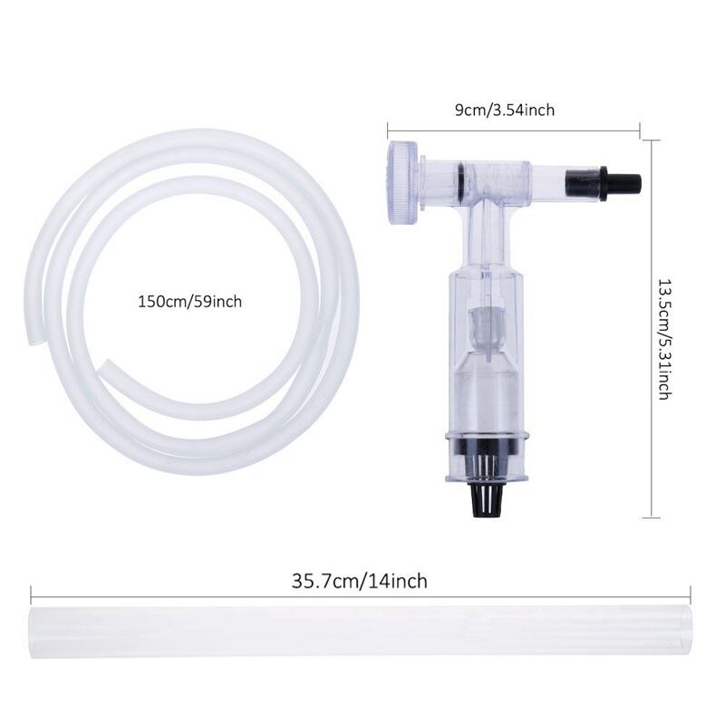 Akvarium fisketank rensesett, rense grus filter pumpe, akvarium grus vakuum sifon sandrenser