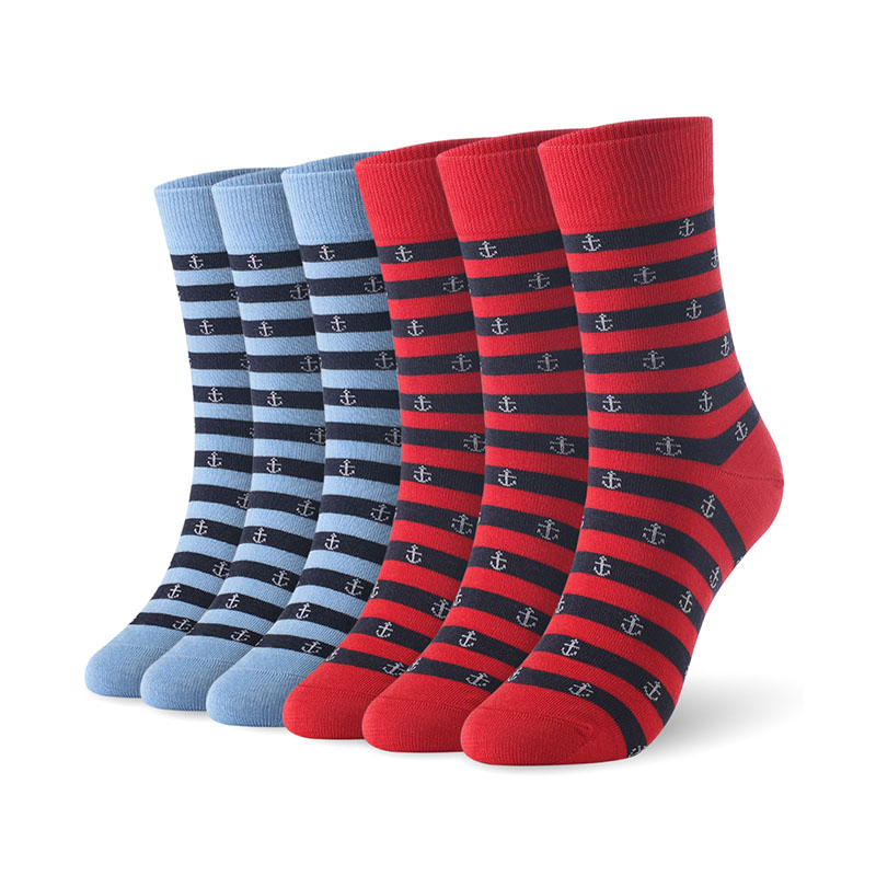 Katoen mannen sokken ontdaan anker man zachte sokken 6 paren/partij K SIZE 7-11 EUR MAAT 40-46 1001 VKMONY