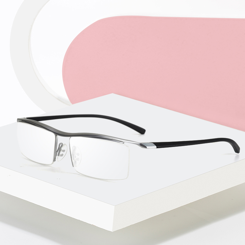 Browline – monture de lunettes en titane pour hommes, demi-monture, optique Cool, à la
