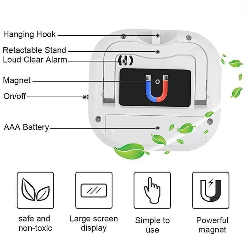 Reloj con temporizador y alarma para el hogar, cronómetro Digital electrónico para cocina, cronómetro LCD magnético para cocinar, herramienta de recordatorio de cuenta atrás, huevo