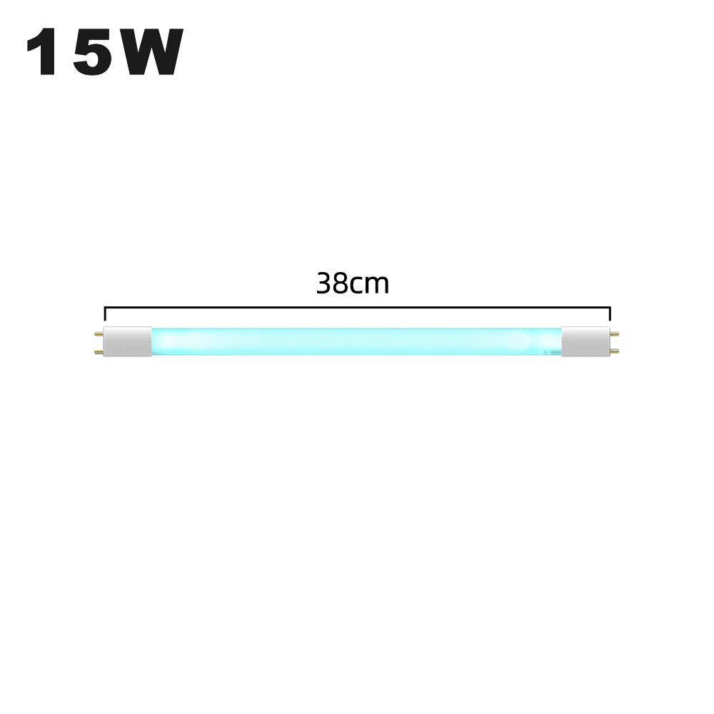 G13 High Ozone Quartz Ultraviolet Lamp Tube 8W 10W 15W UVC Disinfection Light Tube Ozone UV Sterilizing Lamp Tube for Laboratory: 15W 38cm / High Ozone