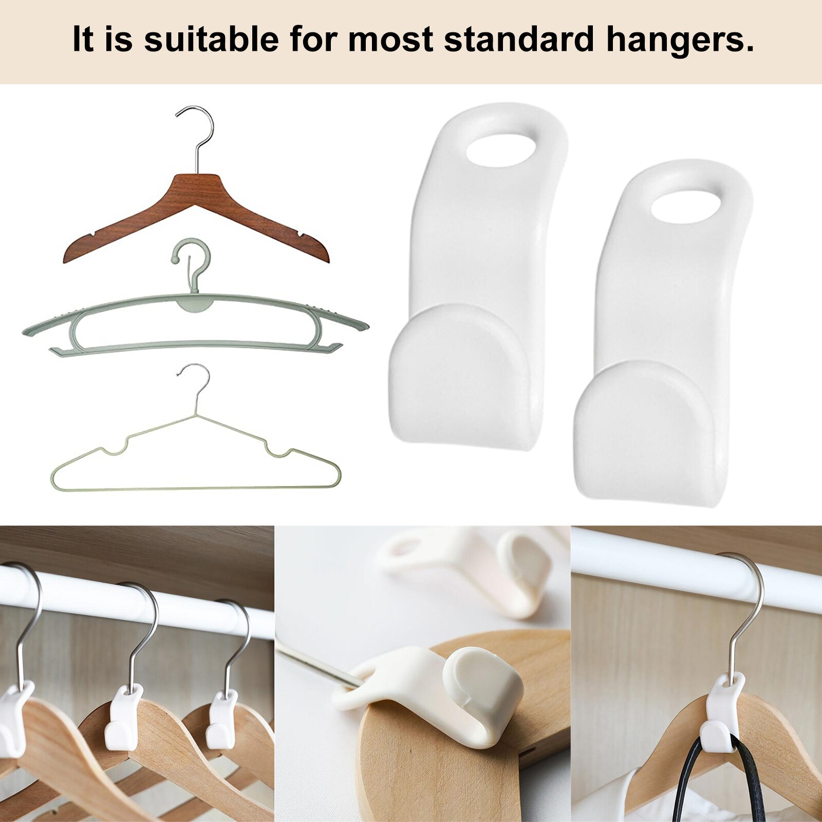 24Pcs Closet Plastic Clothes Hanger Connector Cascading Hook Space Saving Holder Extender Linking Hook Clips for Closet Wardrobe