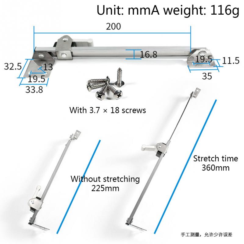 Telescopic Window Support Security Wind Brace Stainless Steel Angle Controller