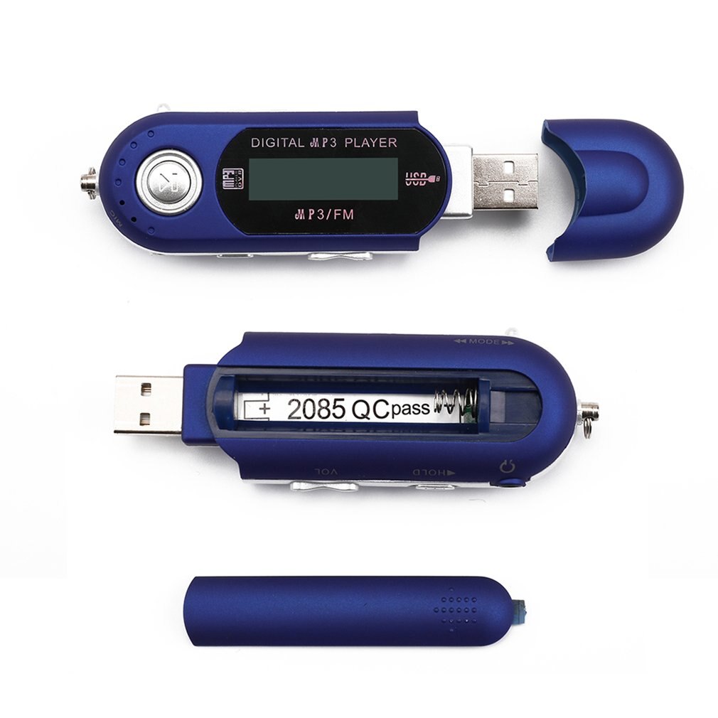 Digitale Mini Usb MP3 Muziekspeler Fm Radio Functie Met Tf Card Slot Lcd-scherm Draagbare Usb Flash Drive met Oortelefoon