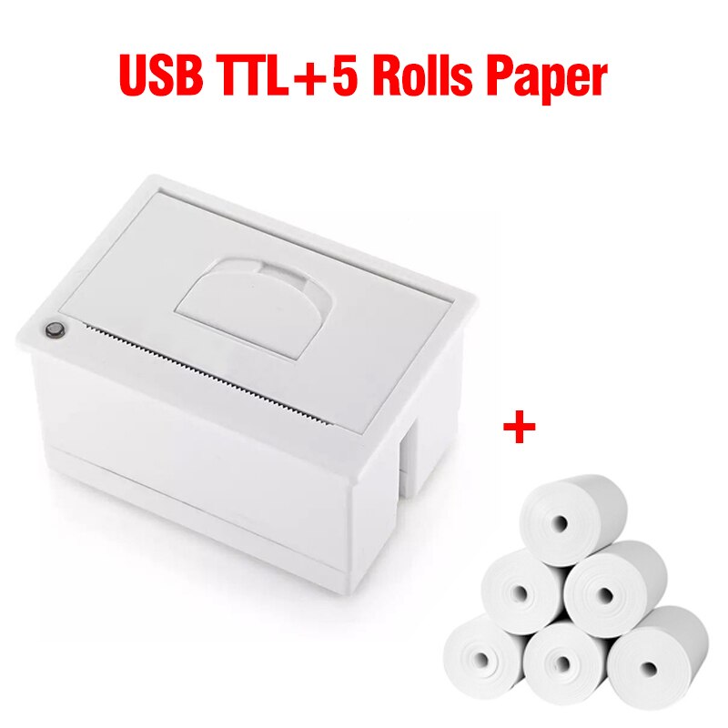 GOOJPRT QR204 Thermal Barcode Receipt Panel Printer 58mm Embedded Ticket Printers Interface USB TTL/RS232 5-9V Support ESC/POS: USB TTL 5 paper
