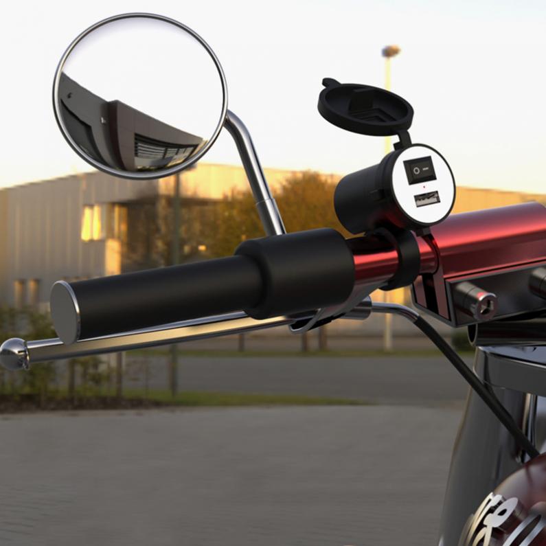 Motorfiets Laders 12V Usb Motorcycle Socket Plug Waterdichte Schakelaar Telefoon Oplader Adapter