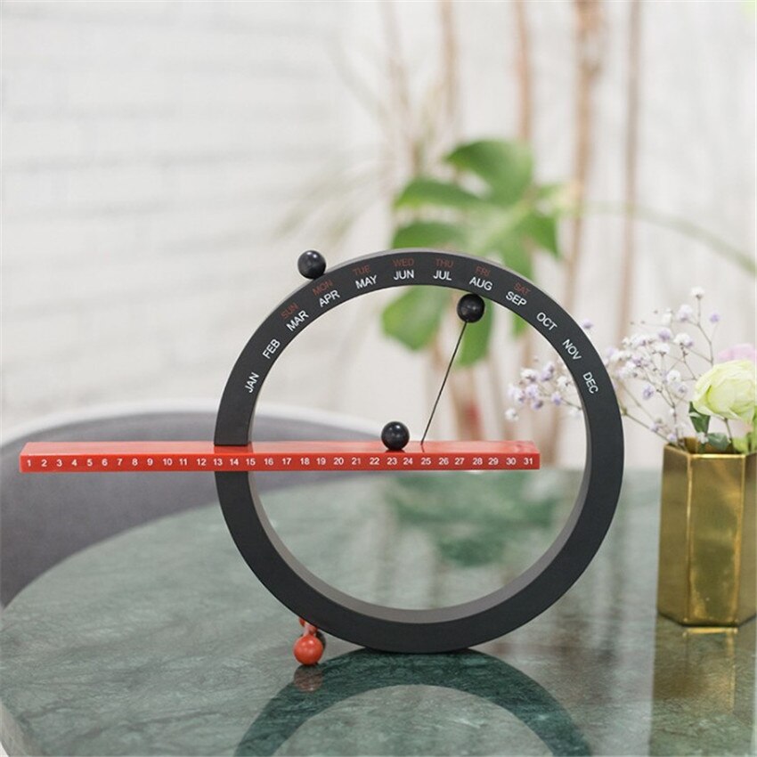 1 Pc Jaar Creatieve Handmatige Bureau Kalenders Muur Kalender Home Office Desktop Dagelijks Scheduler Tafel Kalender Decoratie: black red