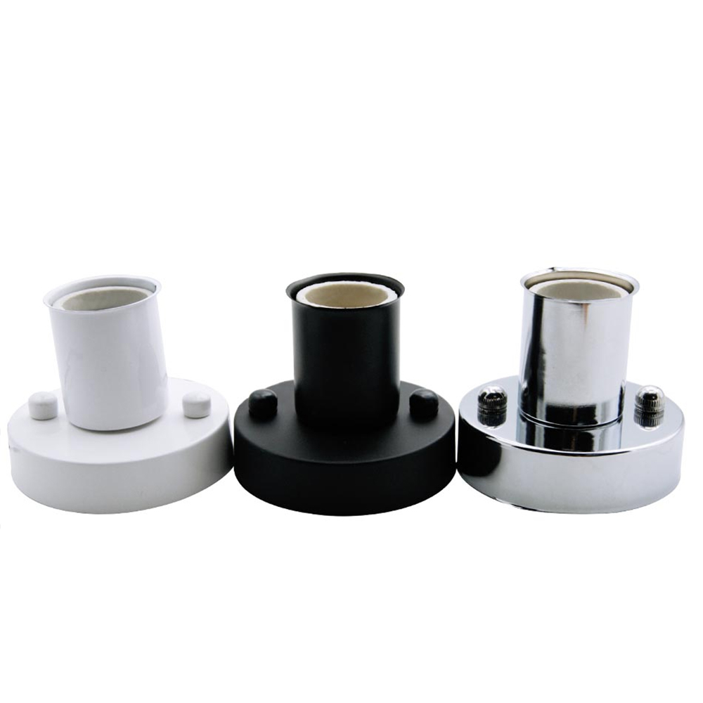 E27 Lamp Houder 180 Graden Bestuurbare E14 Plafond Plaat Ijzer Hanglamp Basis Hittebestendige Keramische Schroef Voor Lamp