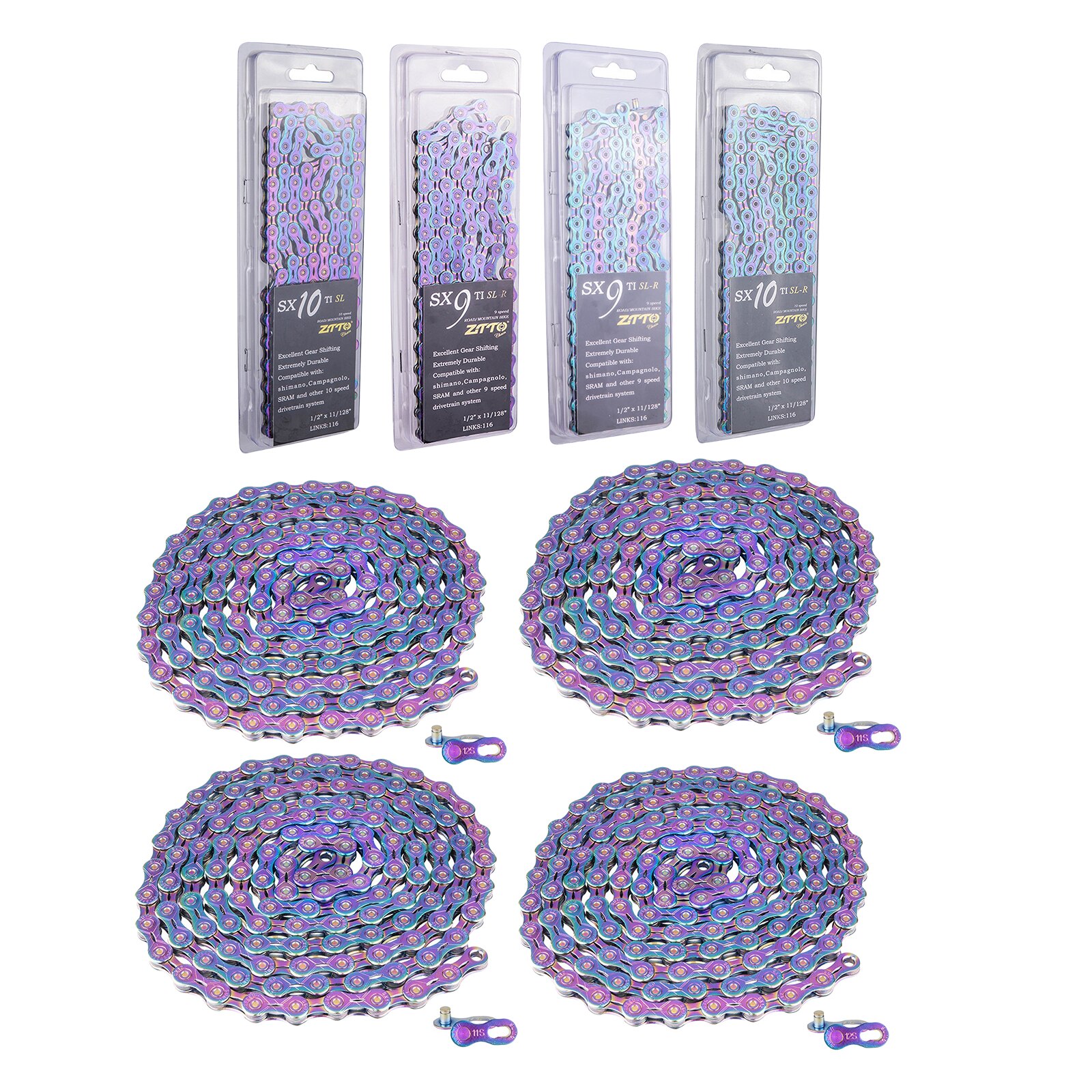 Bike Chain Universal Folding Bicycle 1/2''x11/128'' Chains Fits Shimano