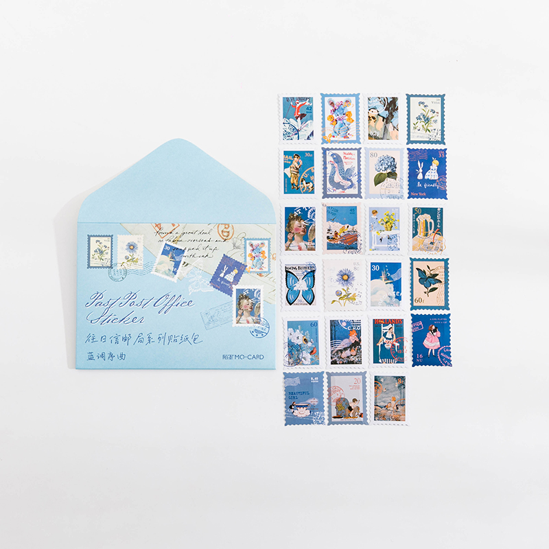 Mr.Paper 8 Coated Paper Sticker Pack Forgotten Post Office Series Decorative Paper Scrapbook Decorative Collage Sticker: G