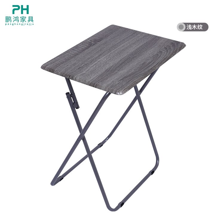 Folding Simple Student Table Small Family Multifunctional Camping Table Outdoor Portable Folding Computer Table Office Desk: shallow wooden-grain