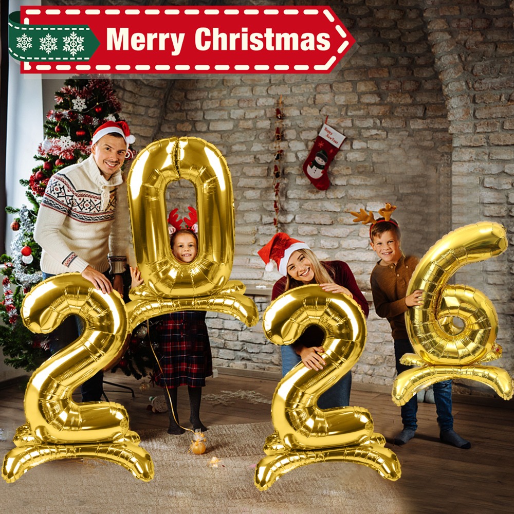 2026 Nummer Stehende Luftballons 32 Zoll Großer Aluminiumfolienballon DIY Foto Requisiten Frohes Neues Jahr Hochzeit Party Dekoration Ballon