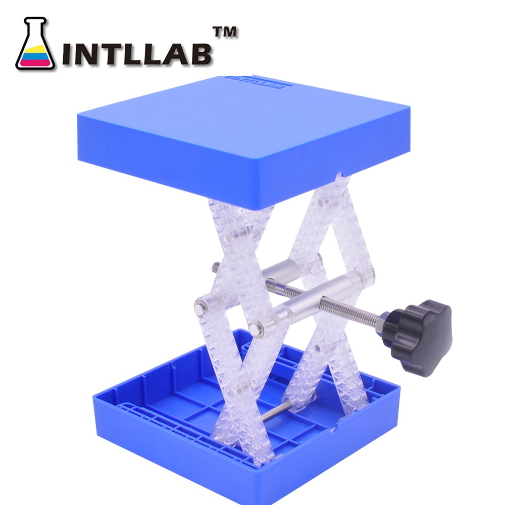 Laboratorium Lifting Platform Stand Rack Schaar Jack Bench Lifter Tafel Lab 100X100 Mm Rvs Voor Wetenschappelijke Experiment