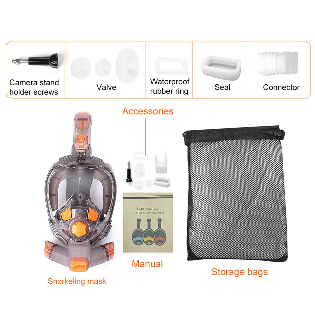 Scuba Diving Mask Full Face Snorkeling Mask Underwater Anti Fog Waterproof Snorkeling Diving Mask For Swimming Spearfishing Dive