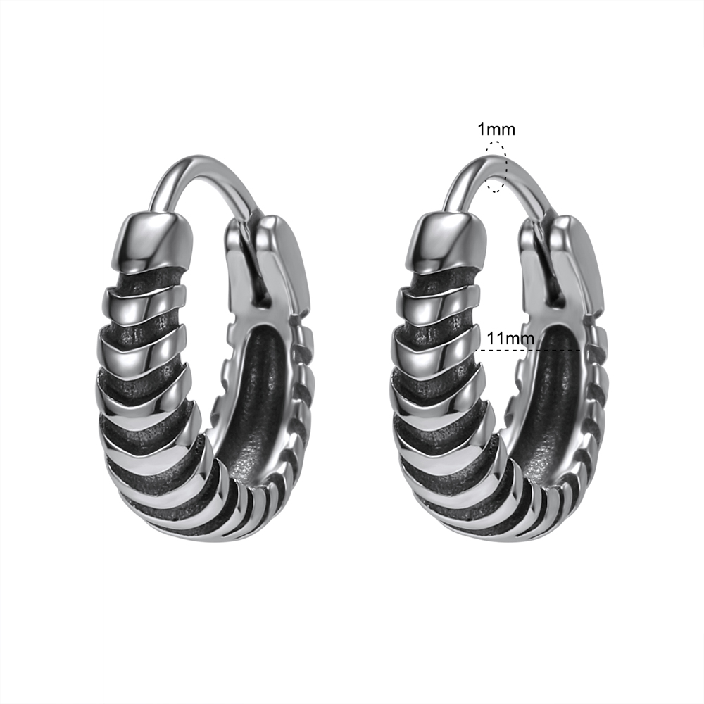 ZS Mens Punk Style Stainless Steel Earrings Rock Roll Skull Hoop Earrings Small Cricle Ear Rounds Hip Hop Jewelry Accessories: 13