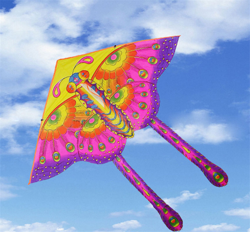 1Pcs 50 Cm Kleur Vlinder Kite Medium Traditionele Kleur Vlinder Styles Opvouwbare Kite Outdoor Recreatie Producten Voor Kinderen
