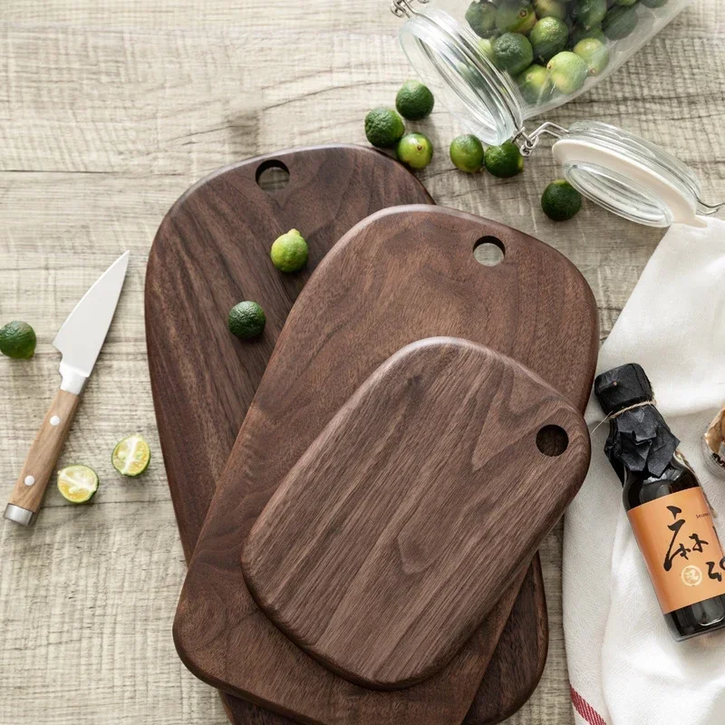 Tablas de cortar de nogal negro, tabla de cortar de madera maciza para el hogar, tabla de cortar de madera entera, tabla de cortar de fruta, cocina
