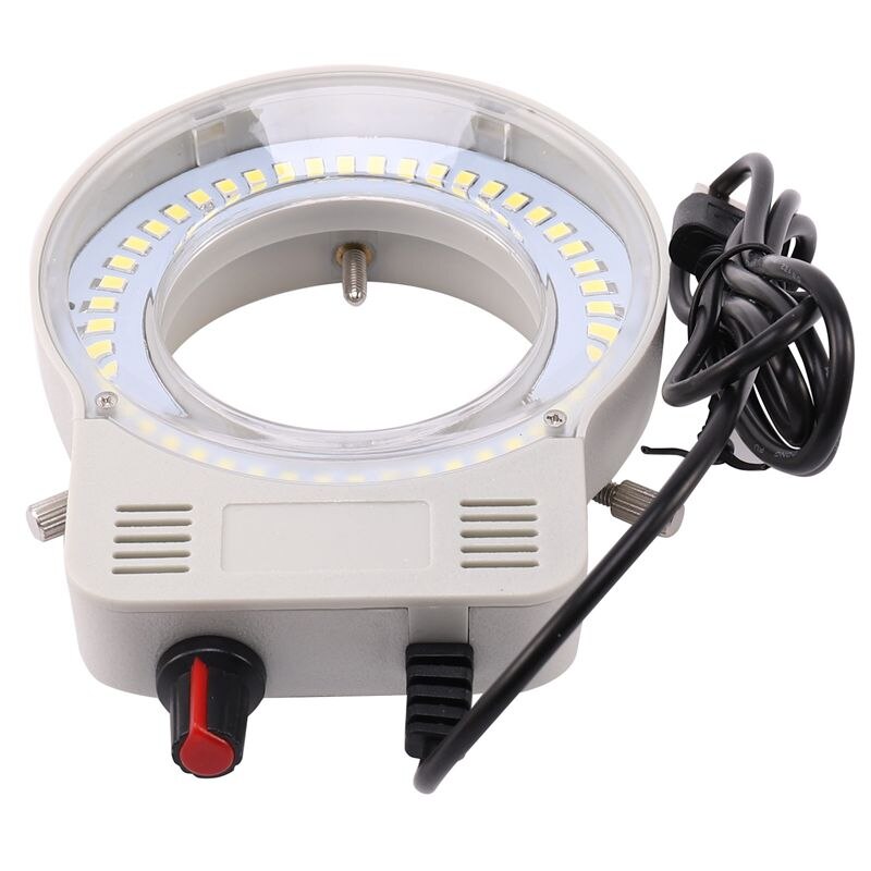 48 LED Industrial Microscope Camera Light Source Ring Lamp Light Illuminator Lamp Adjustable Brightness USB Interface