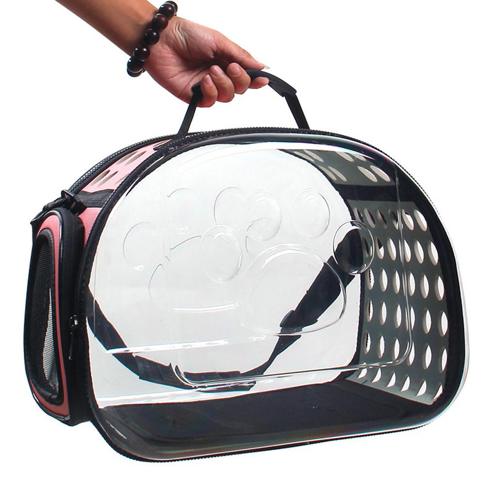 TPFOCUS Portable Transparent Pet Bag Cage with Breathable Holes for Outdoor Cats Dogs Use Footprint Transparent Package