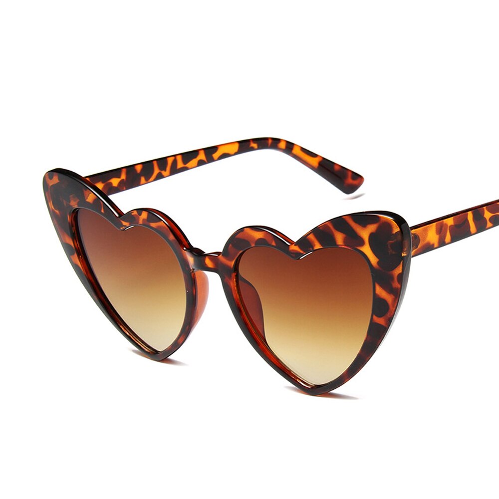 Heart Shaped Sonnenbrillen für Frauen Liebe Herz Sonnenbrille UV400 Schutz Brillen: Leopard