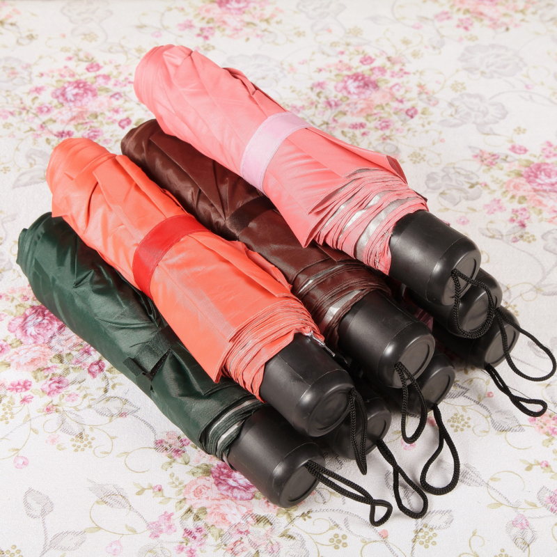 Sun Umbrella 3 Folding Mini Pocket Umbrella Women Small Umbrellas Parasol Girls Anti-UV Waterproof Portable Ultralight Travel