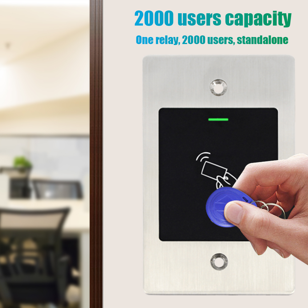 IP66 Waterproof Metal RFID reader Access Control RFID 125KHZ Reader Embedded RFID Access controller 2000 user
