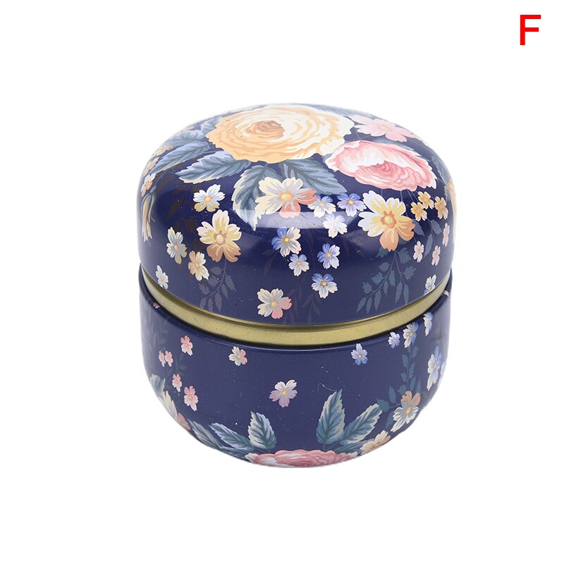 1pc Tea Containers Herbal Cans Candy Snacks Small Round Cans Mini Portable Tinplate Cans Packing Box: F