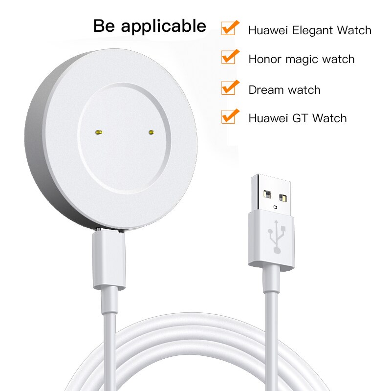 Chargeur de montre avec câble magnétique, pour Huawei GT GT2 Honor Magic Dream Smart Watch: White