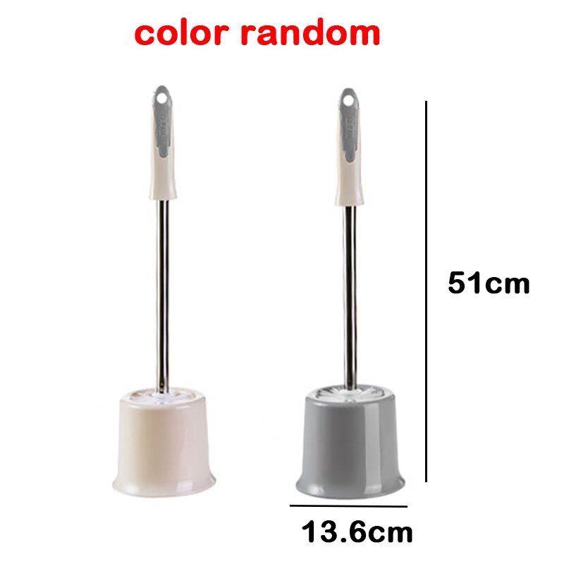 Stainless Steel Toilet Brush Holder Set With Base Cleaning Home Bathroom Hardware Kitchen Handheld Tool Cleaner Multi-function: round head