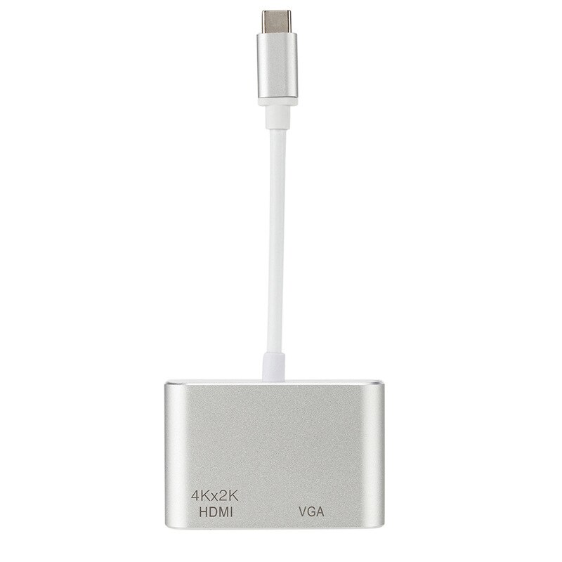 Type C Naar Hdmi Vga Video Kabel Type-C Adapter Dock Hub Usb-C Naar Hdmi 4K vga Hd Converter Voor Telefoon Chromebook Laptop Mon