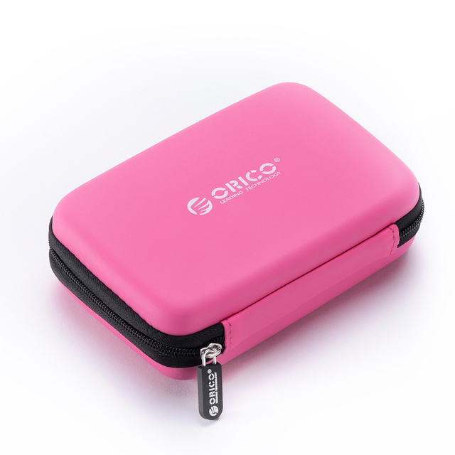 ORICO PHB Custodia da trasporto per disco rigido portatile da 2,5 pollici Borsa di archiviazione HDD per lettore di schede per cavo USB HDD SSD: Colore rosa