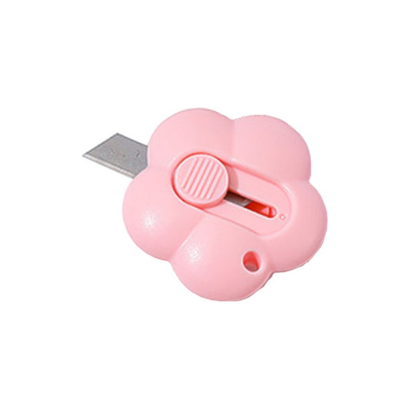 1pcs Cute Flower Utility Knife Portable Mini Box Opener Cloud Shape Art Handmade Paper Cutter School Office Accessories: 3-pink