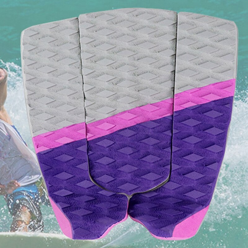Surfebrett trekkraft pad  - 3 deler surfebrett og skimboard trampefot pad - maksimalt spark hale dekk grep for surfing